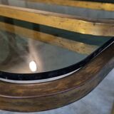 3 nesting tables in brass and glass