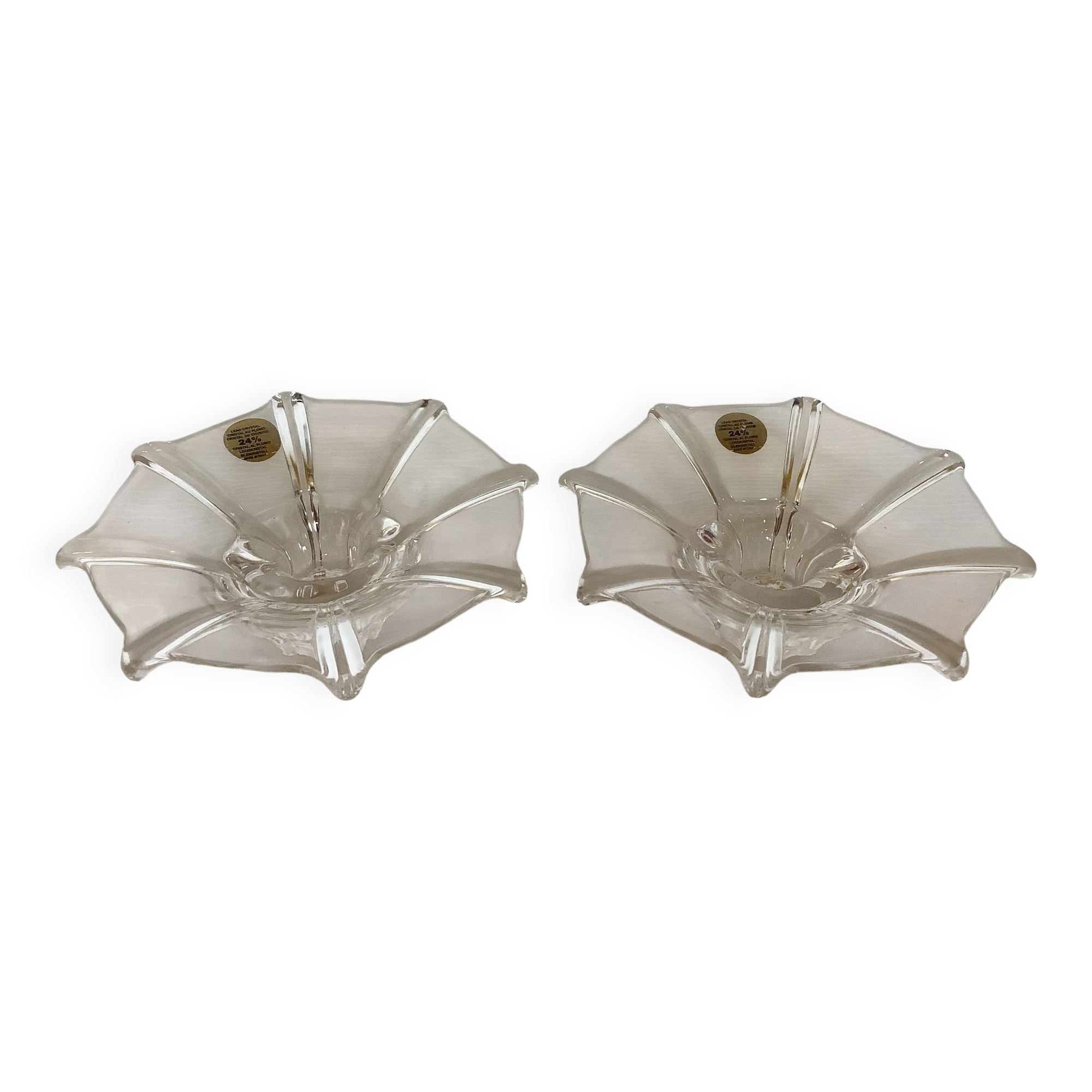 Pair of crystal candle holders RCR Italy