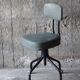 Fauteuil bureau dactylo skaï gris-vert 1960