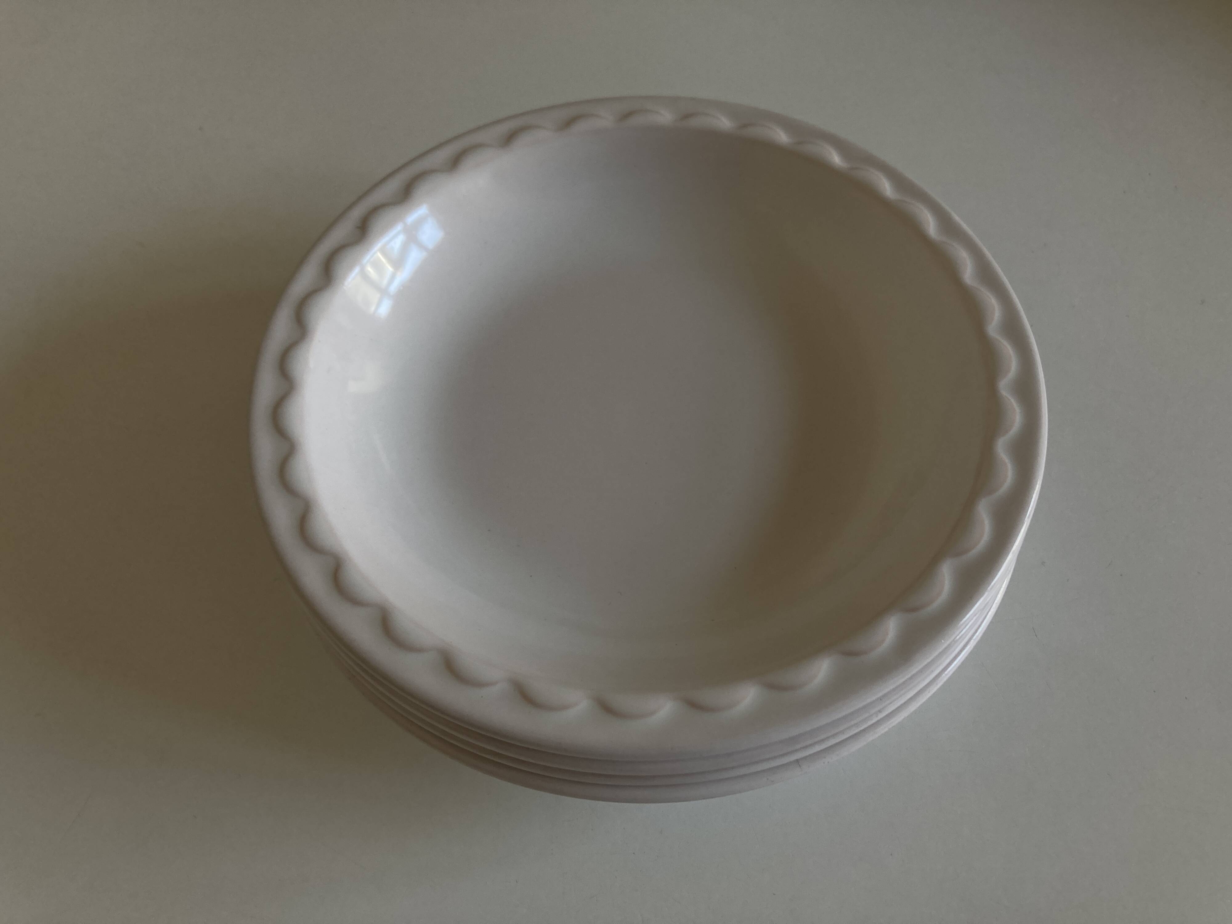 Set of 4 Festons soup plates by Pierre Motton Gien 1970