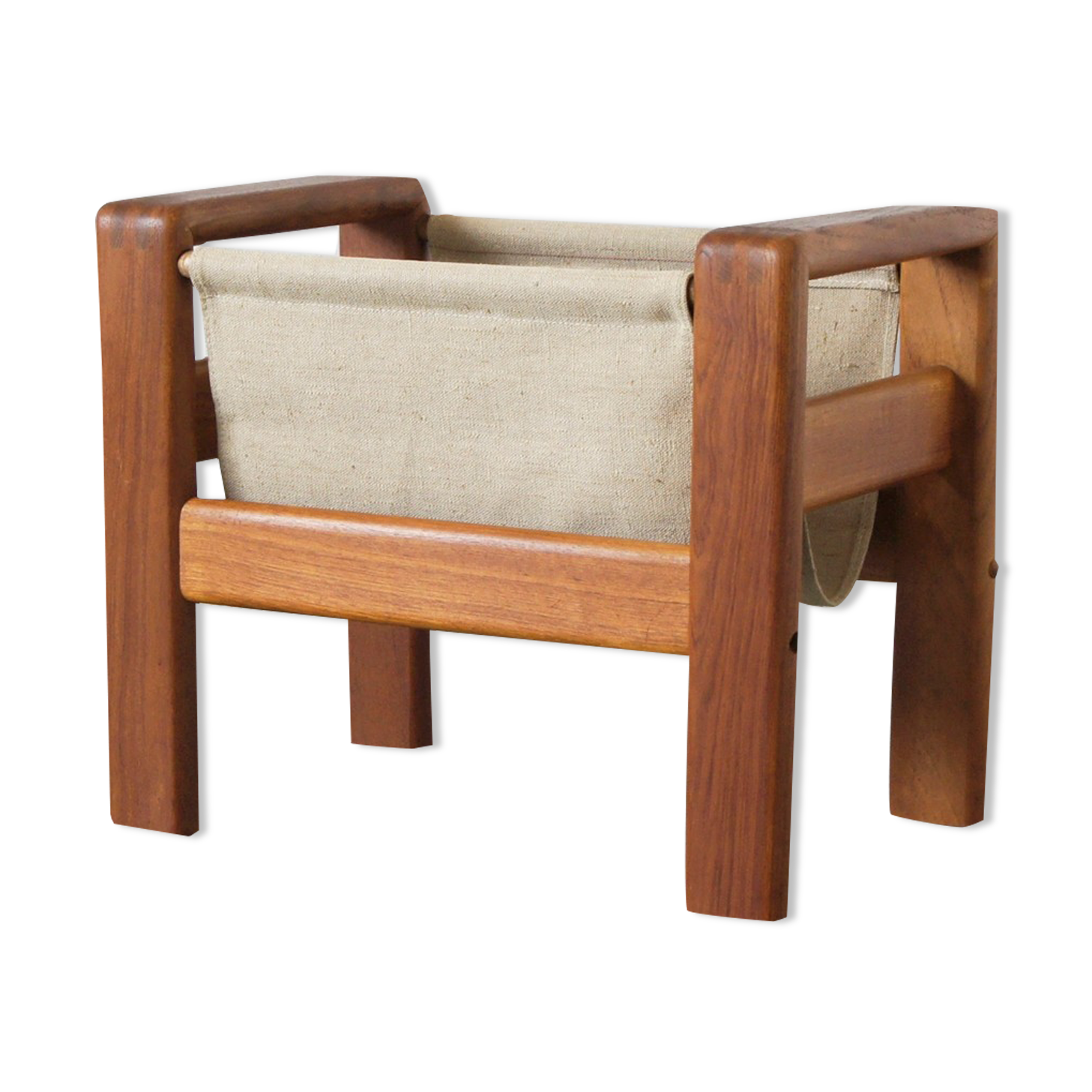 Mid-century danish modern teak magazine rack from salling stolefabrik