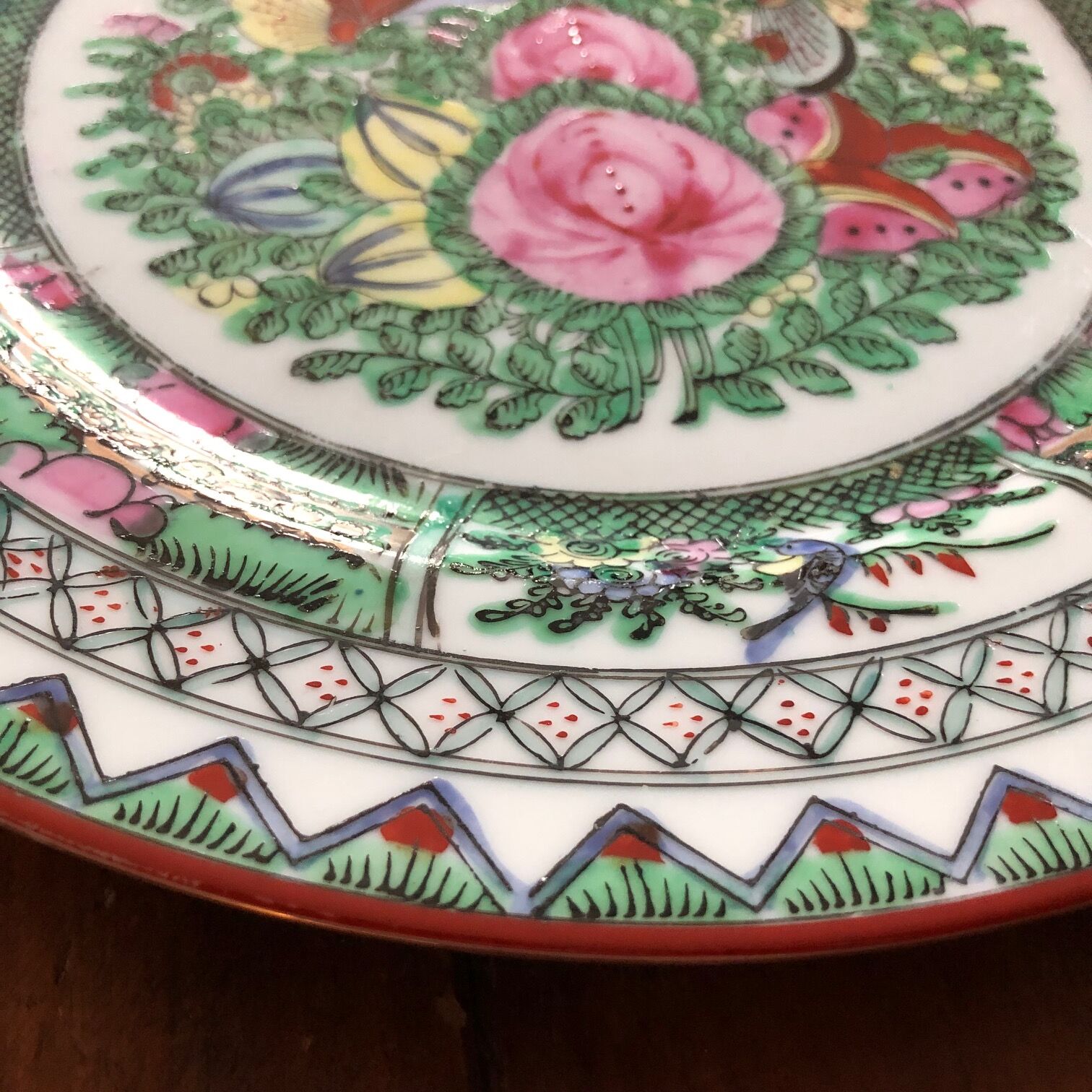 Colorful ancient Japanese plate