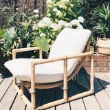 Fauteuil en rotin vintage
