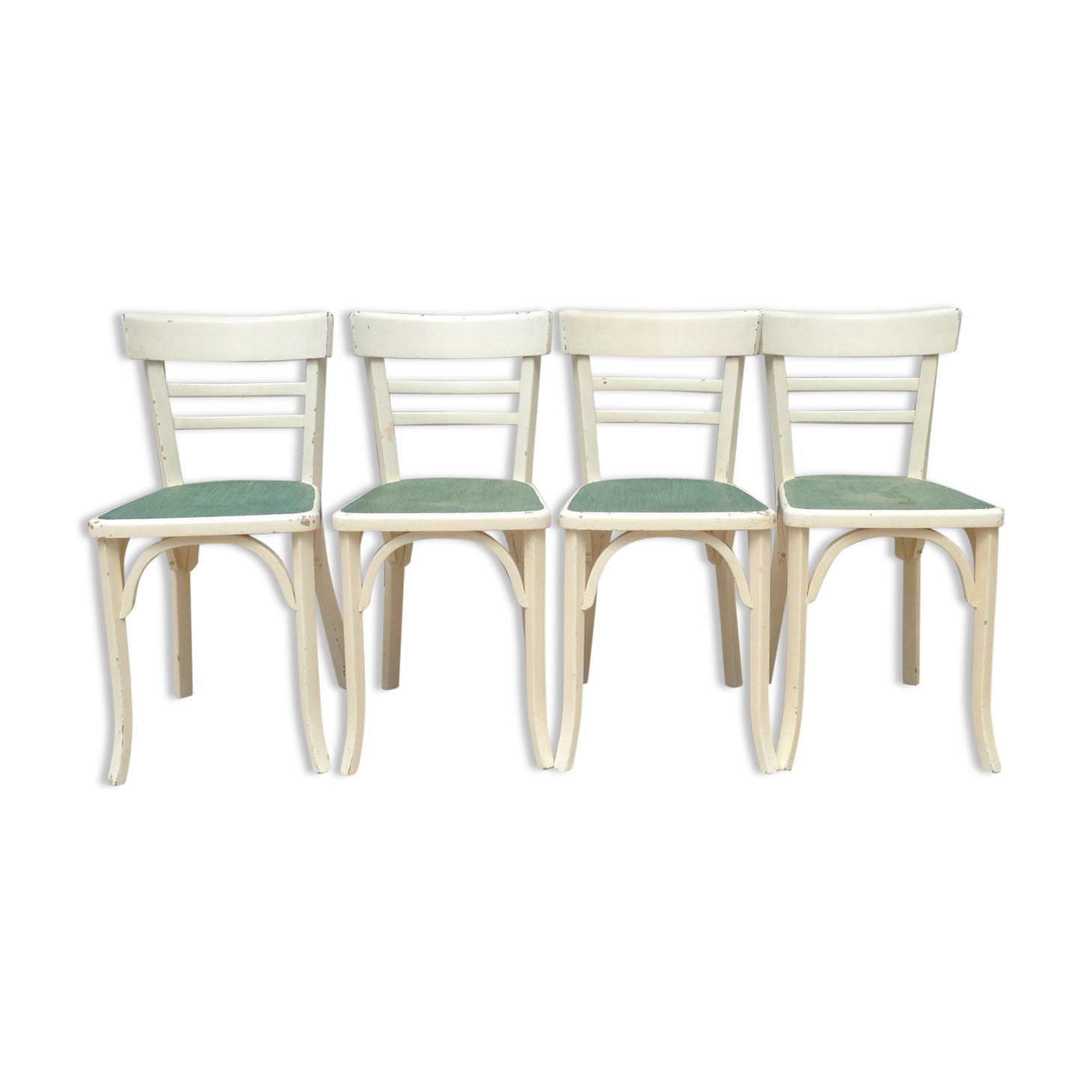 Ensemble de 4 chaises bistrot anciennes des années 50