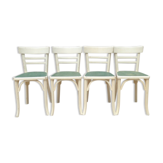 Ensemble de 4 chaises bistrot anciennes des années 50