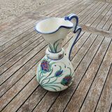 Antique Italian ceramic jug with floral decoration