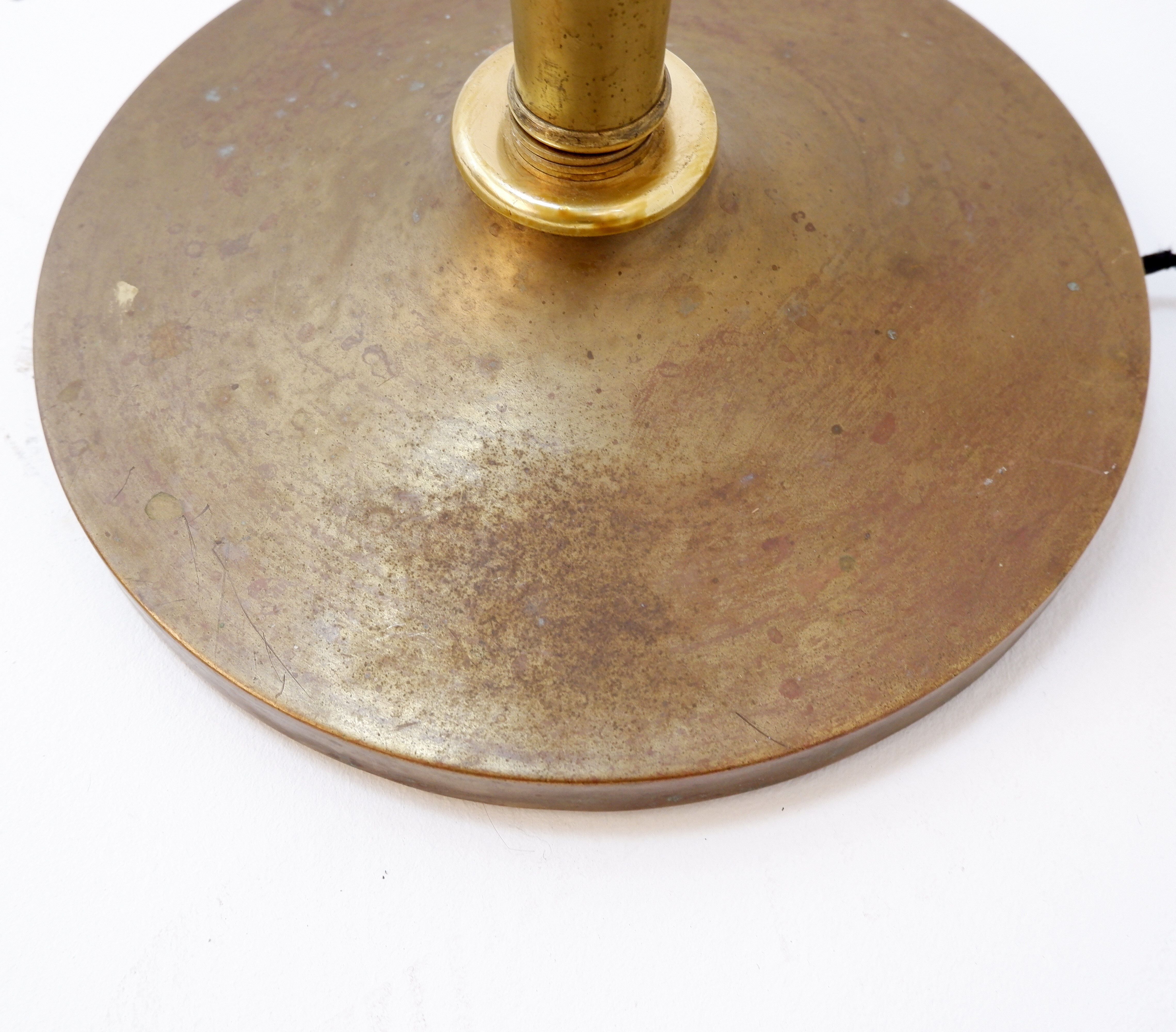 Art Deco metal and brass floor lamp