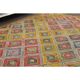 1970s Vintage Turkish Oushak Handmade Wool Cotton Yellow Runner Rug 158x201