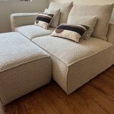 sofa, armchair and pouf