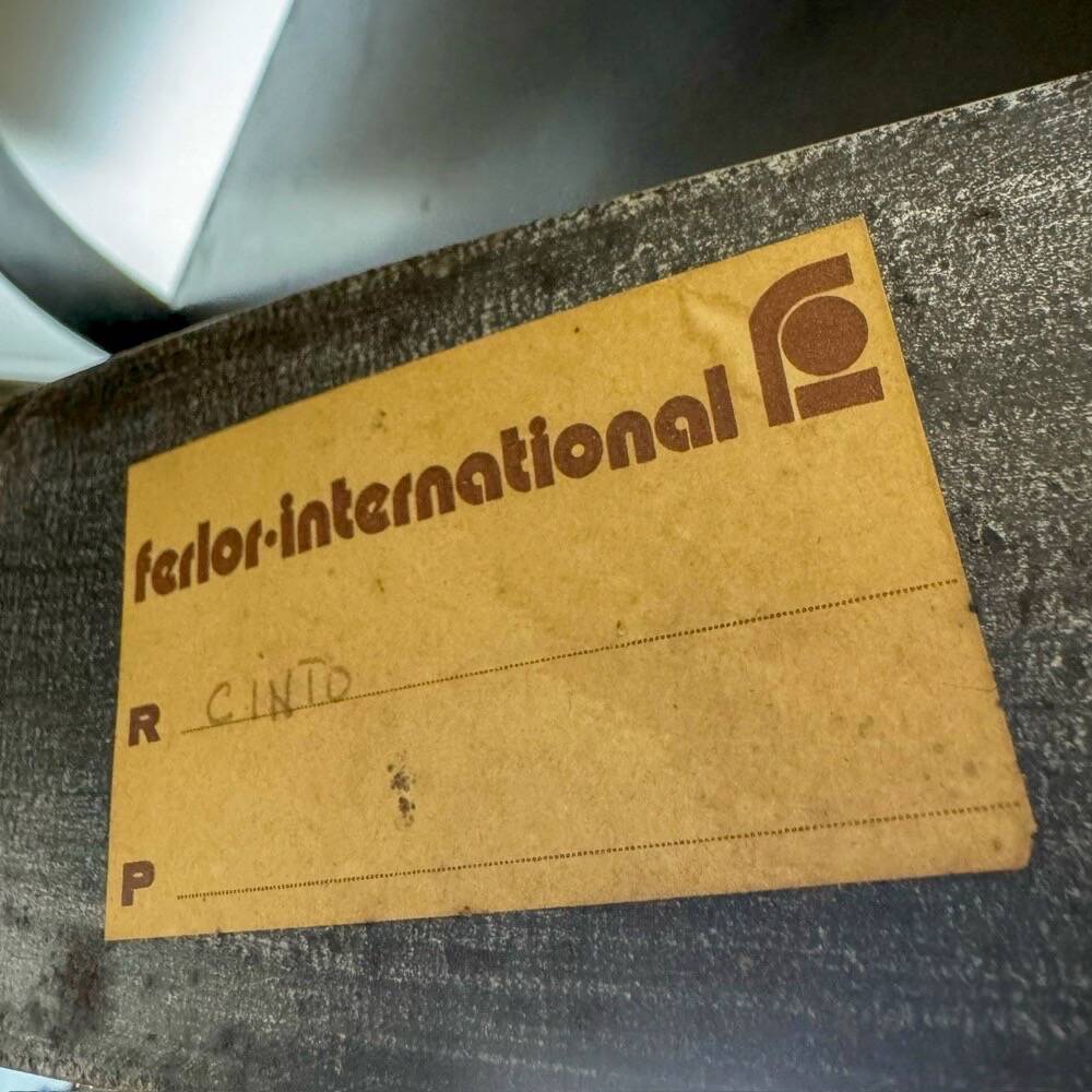Ferlor International coffee table in brushed steel and ceramic from the 1970s.