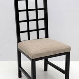 Four Black Lacquered High Back Chairs, 1979