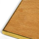 Large, exceptional 1970s brass wall mirror with diagonal mirror strips