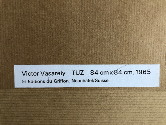 Vintage, Victor Vasarely Op Art print circa 70's