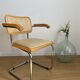 Fauteuil cesca b64 en skaï beige Marcel Breuer