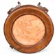 Art Deco wood stand French planter with stone plaque