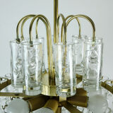 4-tier mid century chandelier with 62 glass tubes 60s