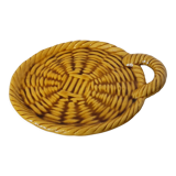 Coupelle serviteur ou dessous de bouteille en céramique décor tressé