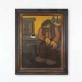 Expressionist painting by Robert Deman, Belgium 1940s