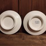 French vintage serving stand plate, R. Lafitte, Terre de Fer, Salins