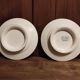 French vintage serving stand plate, R. Lafitte, Terre de Fer, Salins