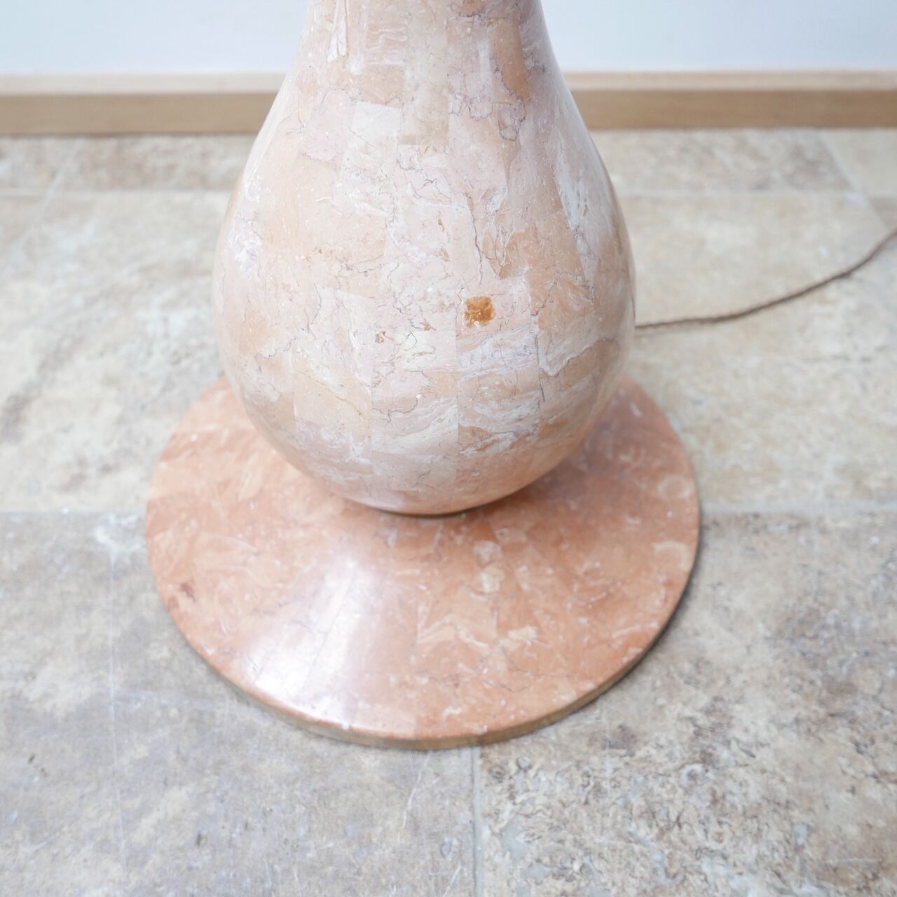 Tessalated pink marble floor lamp