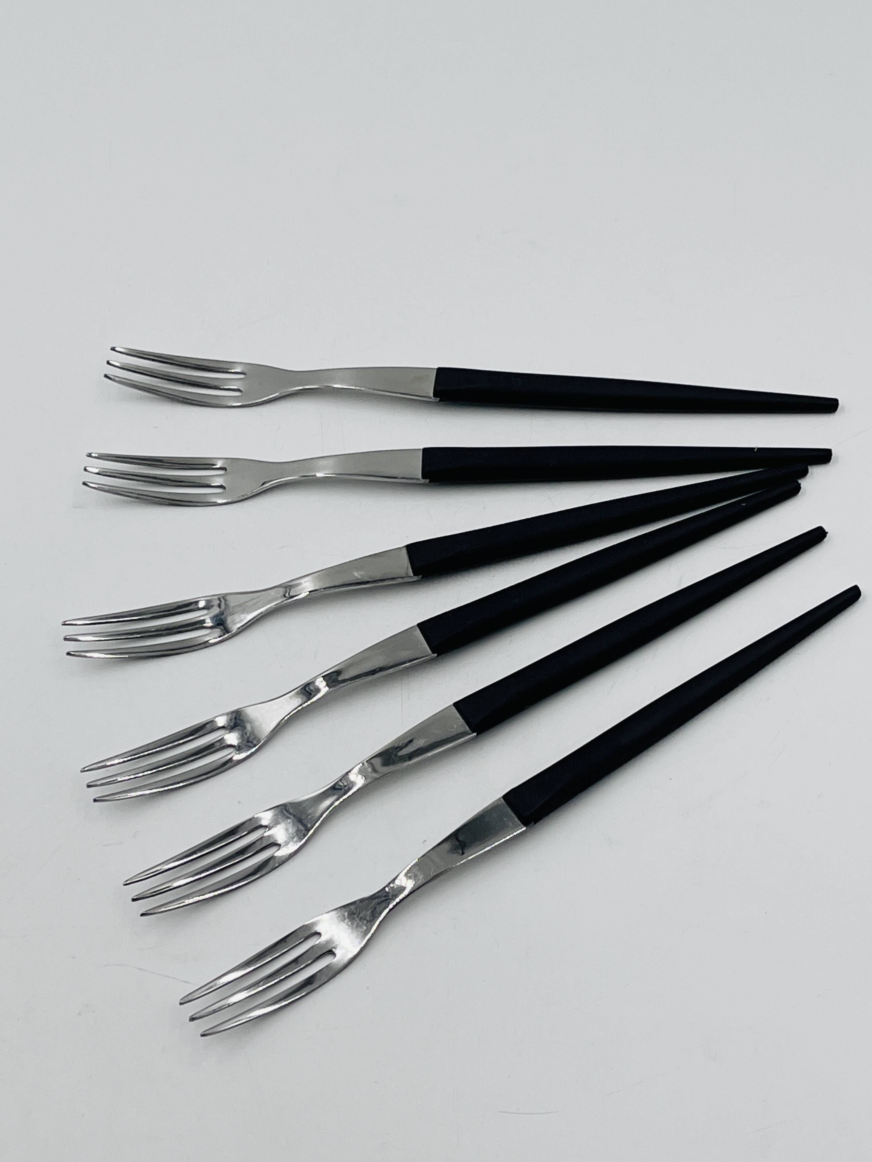 Set of 6 Savoyard fondue forks by Le Creuset with original box.