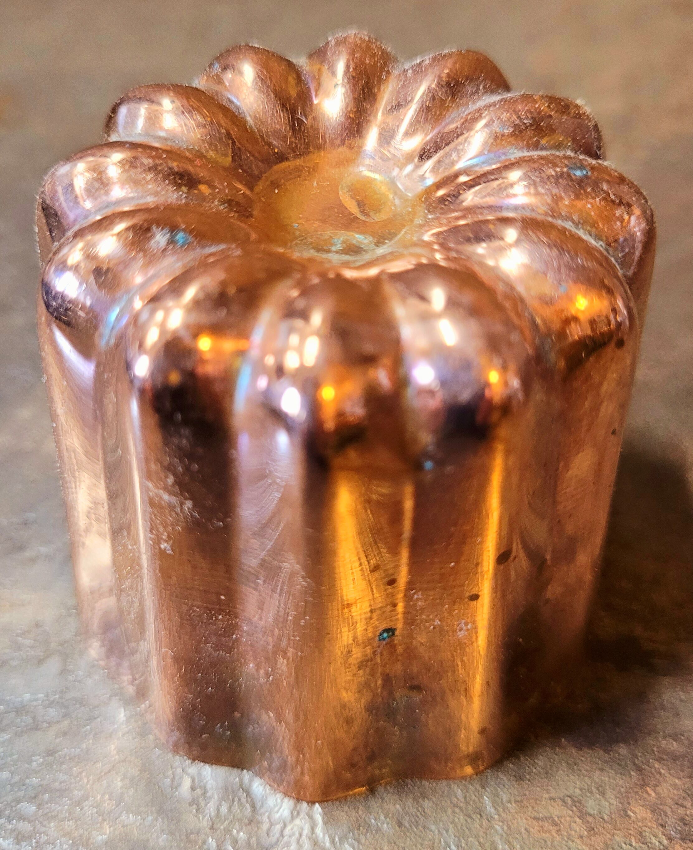 12 old vintage copper fluted molds