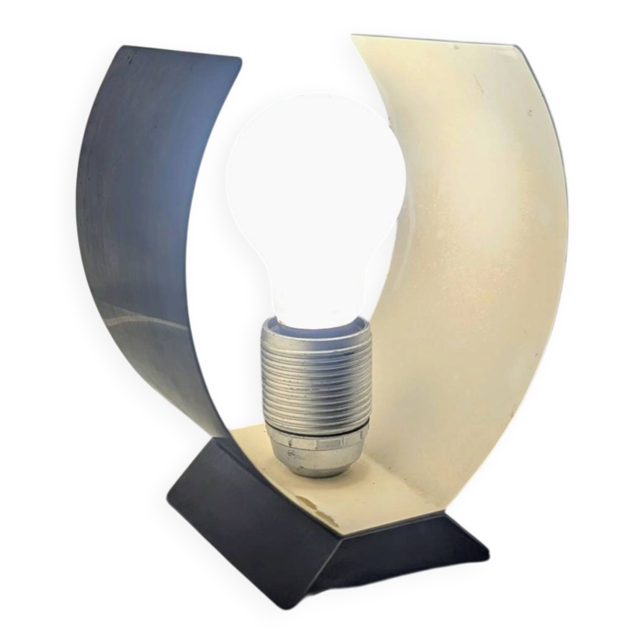 Table Lamp Space Age Design Vintage 70s Brushed Aluminium