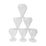 6 hand engraved crystal glasses