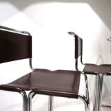Set of 4 Linea Veam tubular steel bar stools, 1960