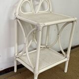 Vintage rattan side table / bedside table