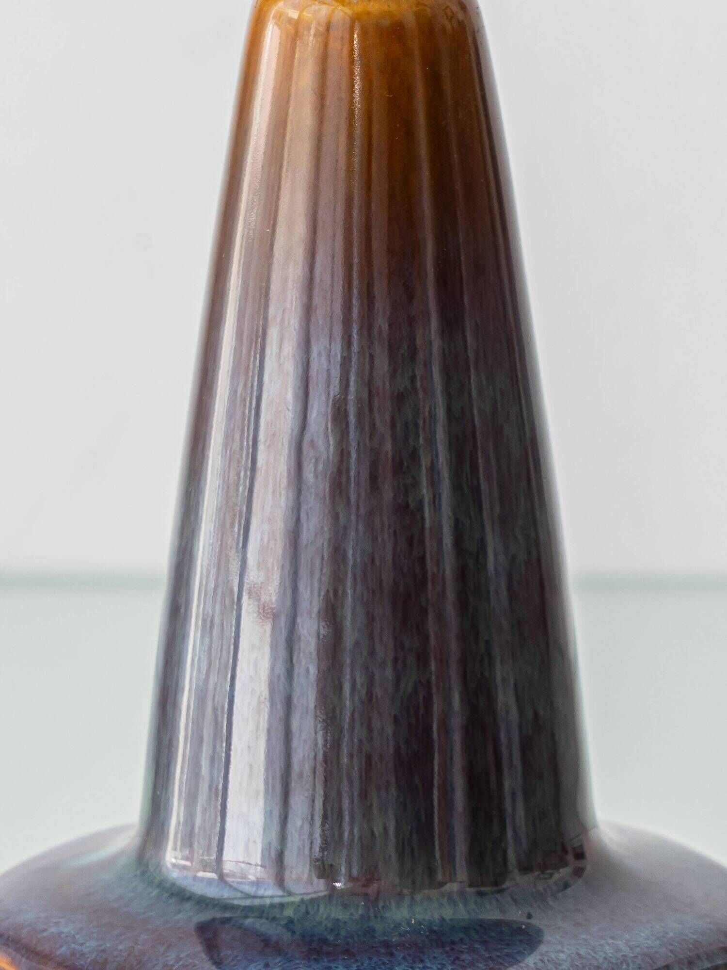 Søholm Danish Modern Stoneware Table Lamp, Brown and Blue Glaze, New Shade