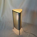 Openwork stainless steel table lamp, Sweden, 1990