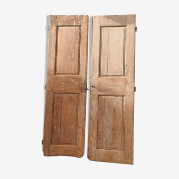 Ancienne paire de portes de placard en chêne du 19e siècle