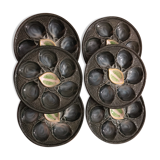 6 oyster plates from the St Clément manufacture