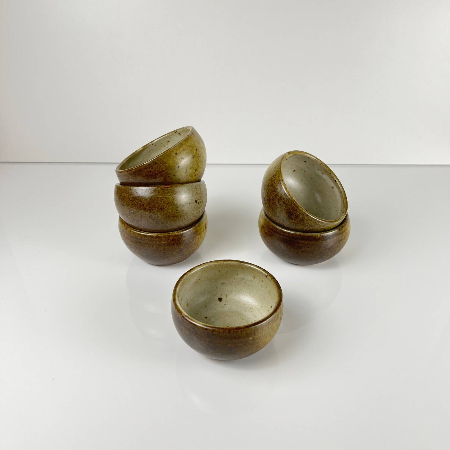 Set of 6 small stoneware bowls, 1970