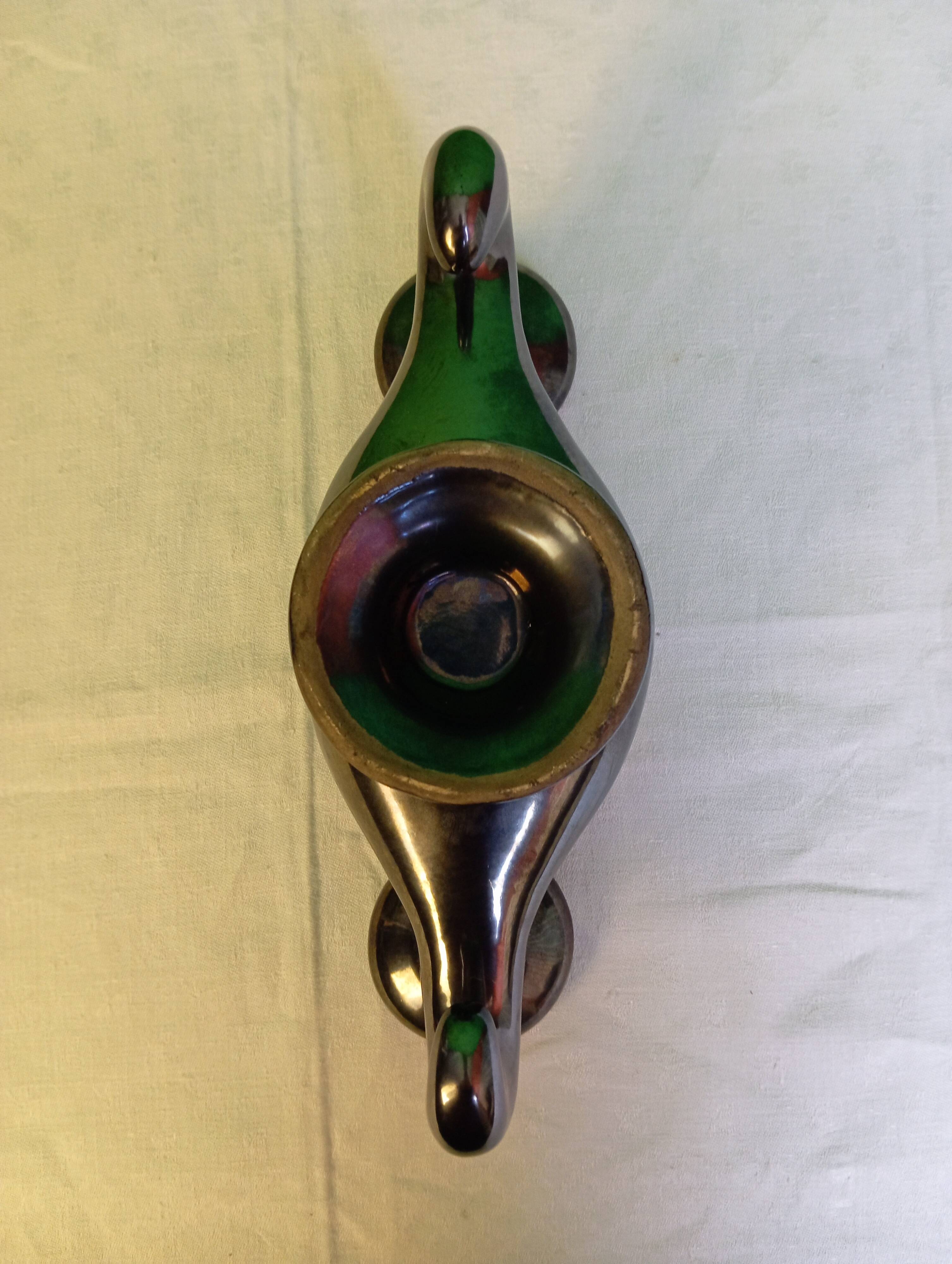 Ceramic candle holder - art deco