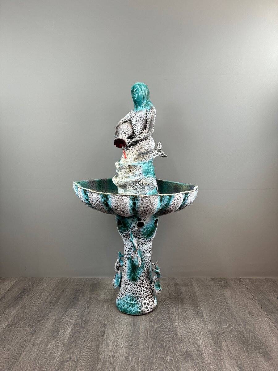 Vallauris Ceramic Fountain – Mermaid, 20th Century