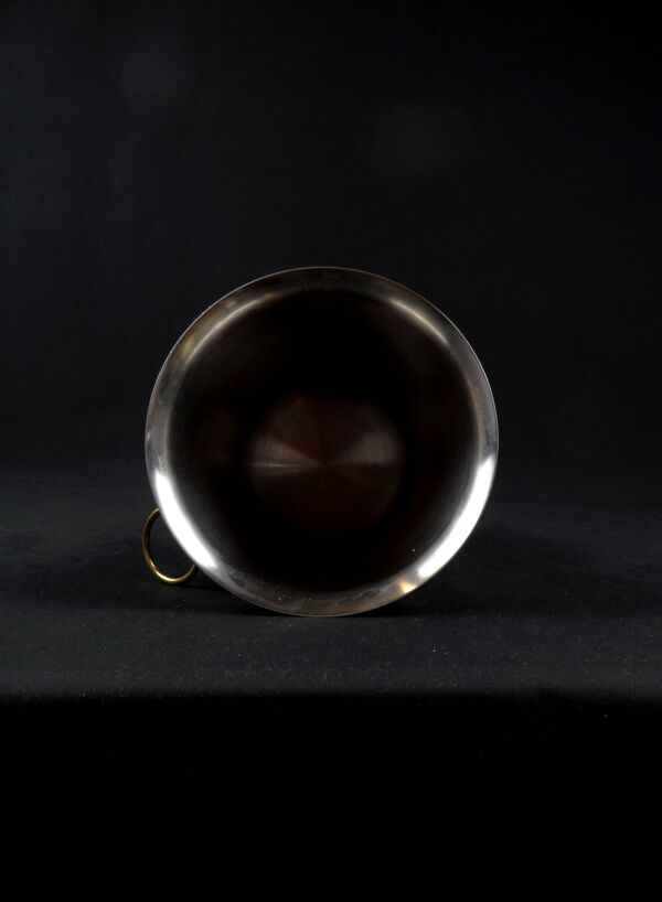 Seau à champagne en acier inoxydable argenté & doré Létang Rémy vintage 80s