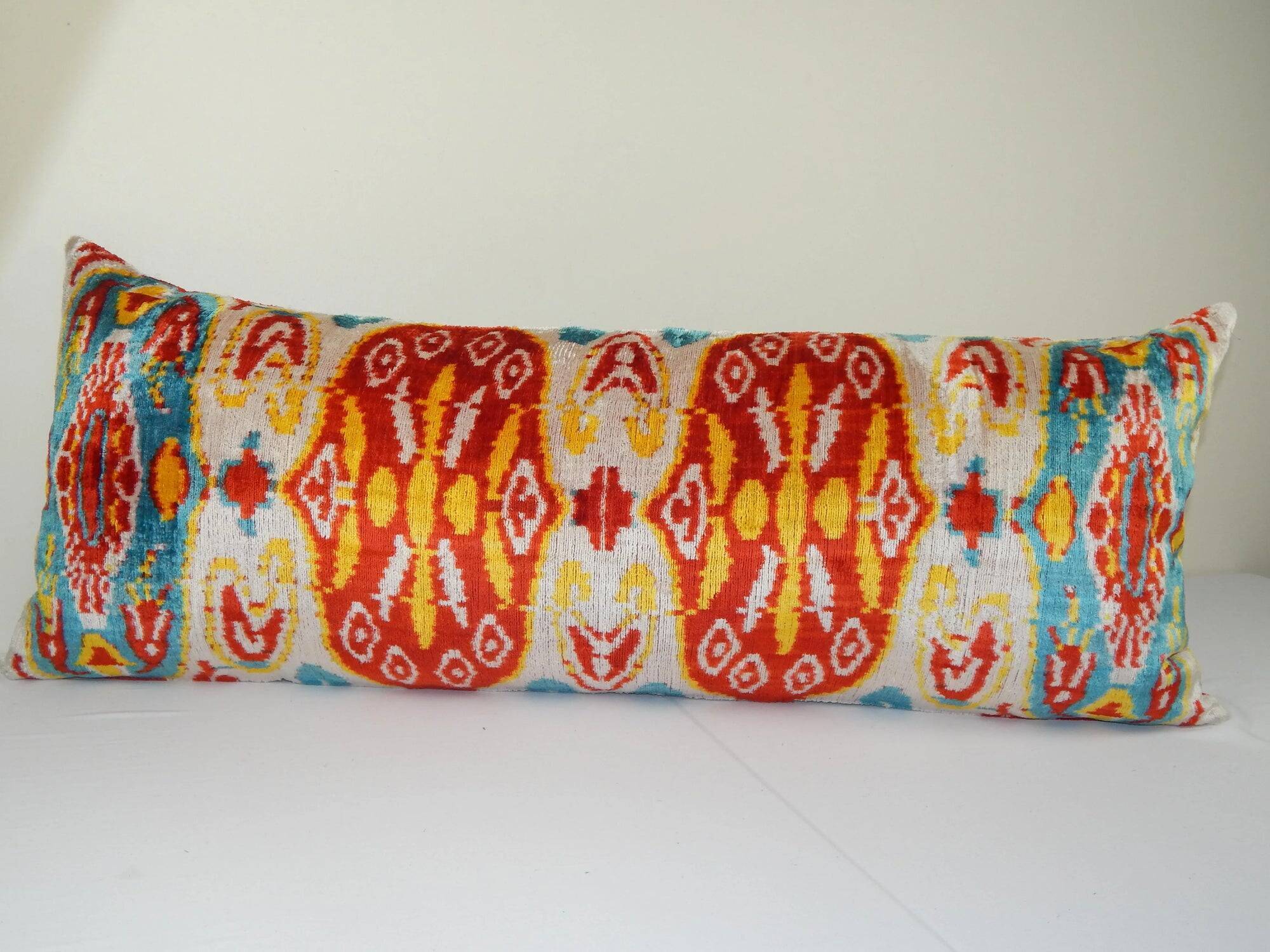 Vintage ikat cushion cover 107x41 cm