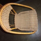 Wicker rattan child chair 1950