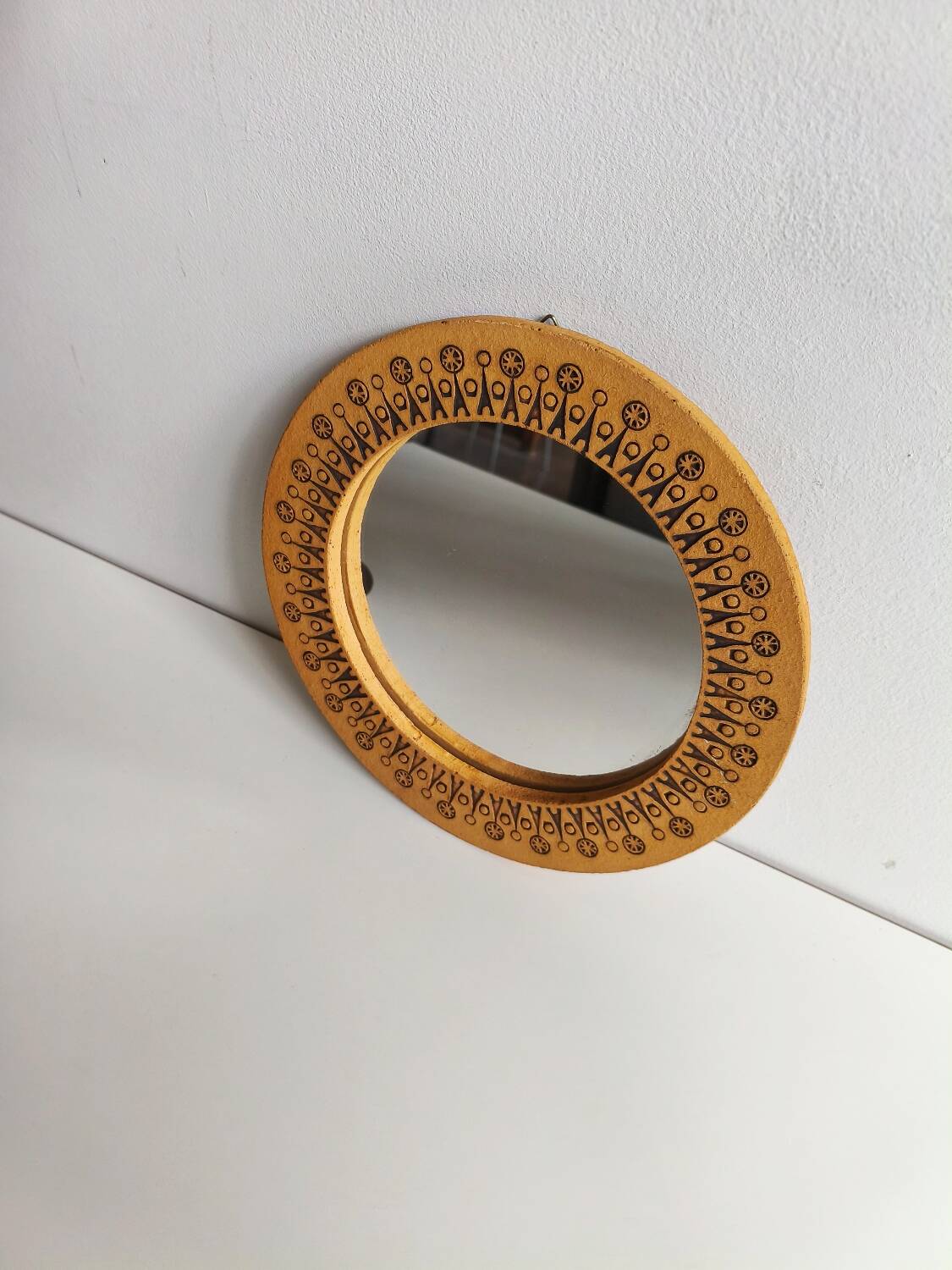 Vintage ceramic round mirror