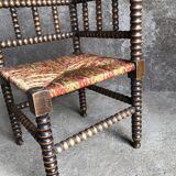 Turned wood corner chair
