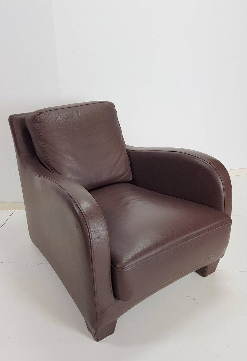 Modern Brown Leather Armchair from Musa Design, Italy, 1990s