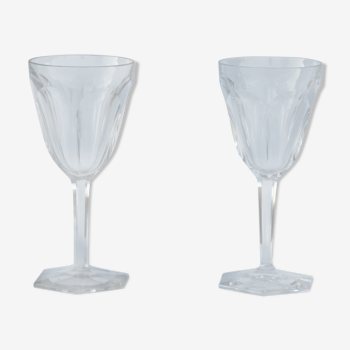 Paire de verres à eau en cristal de Baccarat modèle Compiègne