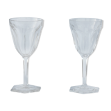 Pair of Baccarat crystal water glasses model Compiègne