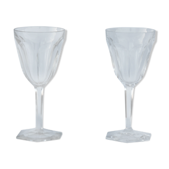 Pair of Baccarat crystal water glasses model Compiègne