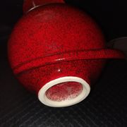 Vase coeur de rose en céramique par Fred et Andrée Stocker vers 1950