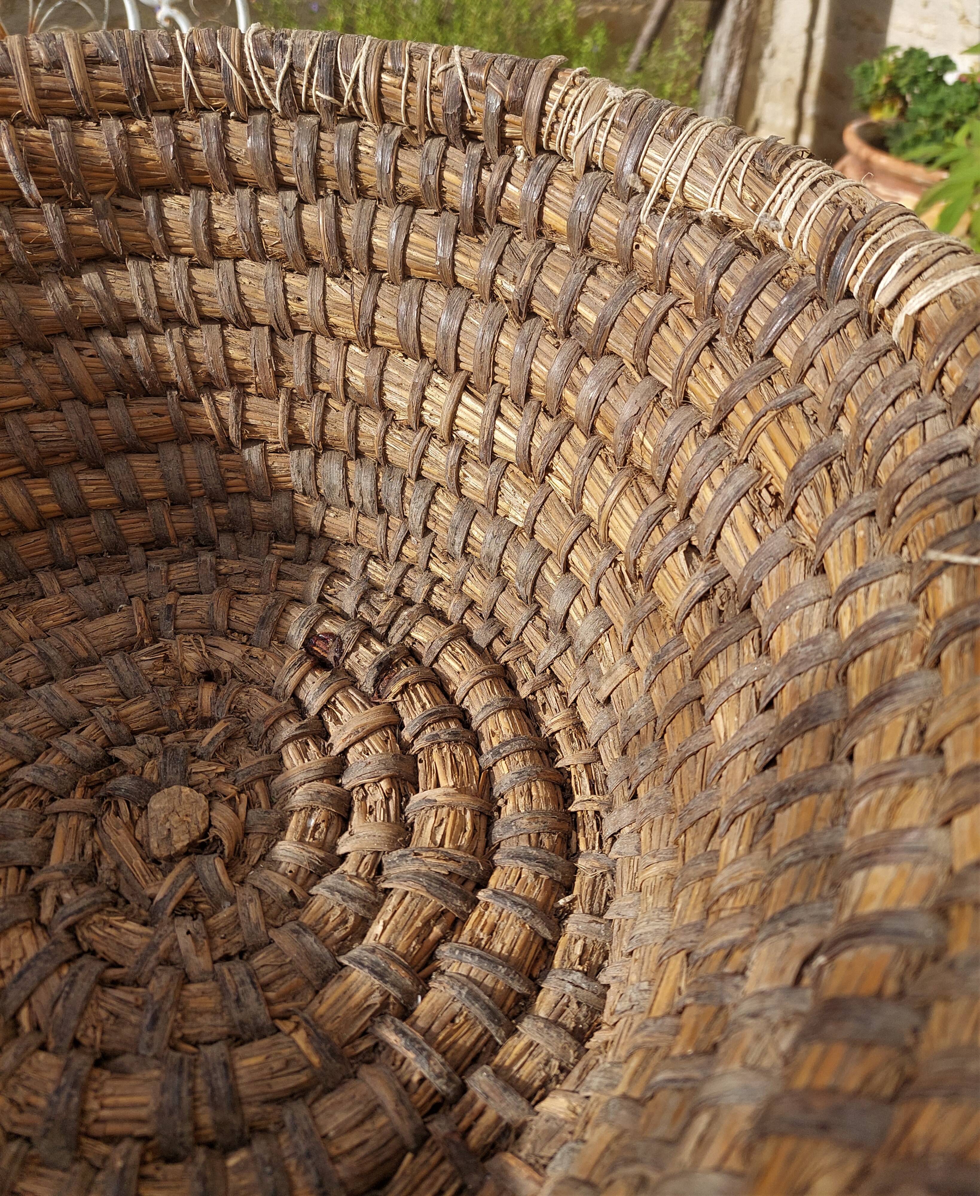 Baker's basket with braided wicker bread early twentieth century