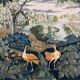 Large decorative tapestry, exotic birds, 20th century